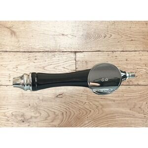 Taphandles Large Pub Beer Tap Handle Black Silver‎ Round Shield STK05-0004-0 NEW